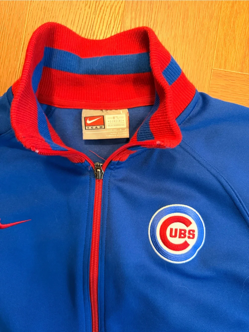 Nike Team Chicago Cubs Boys Large Full Zip Track Jacket Blue Red MLB